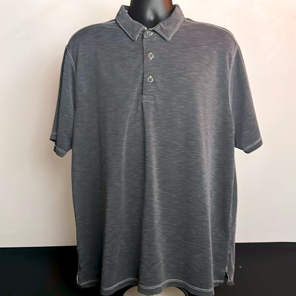 Tommy Bahama Other - Tommy Bahama Shoreline Surf Polo Mens 2XL Short Sleeve Gray Lyocell Shirt
